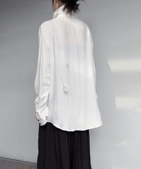 Column Button Long Blouse