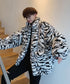 Snow Tiger Pattern Fur Coat