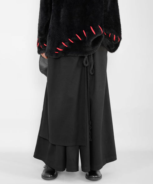 Layered Irregular Wide Pants