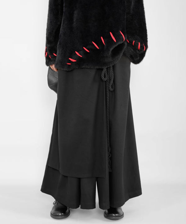 Layered Irregular Wide Pants