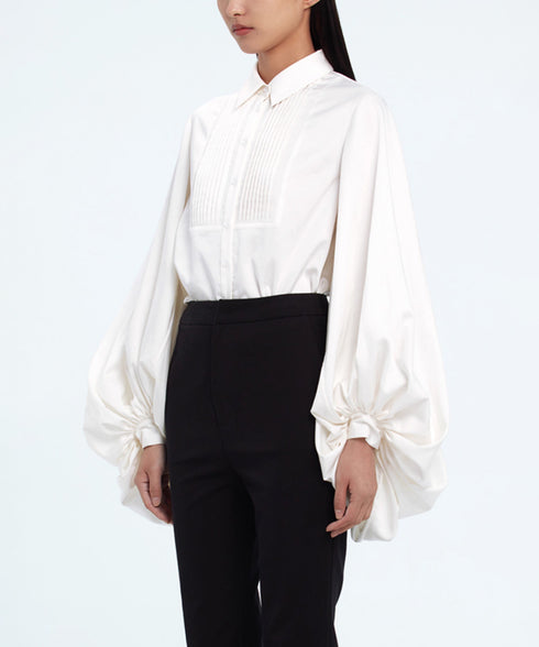 Pleated Sleeve Volume Blouse
