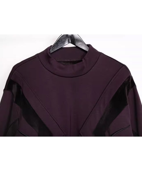 Geometric Contrast Color Top