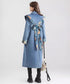 Art Print Sailor Collar Denim Long Coat