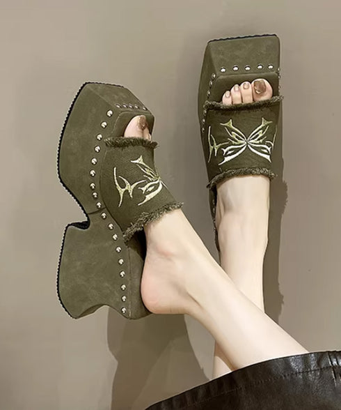 Tribal Stud Platform Sandals
