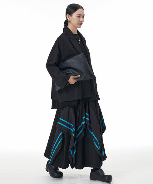 Tape Line Draped Volume Skirt