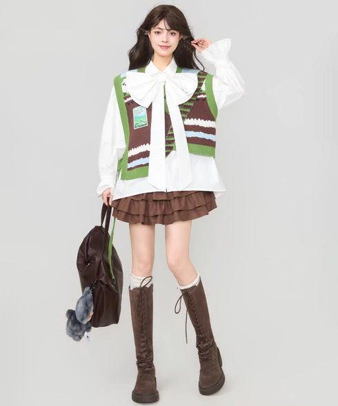 Pastoral Patchwork Knit Vest