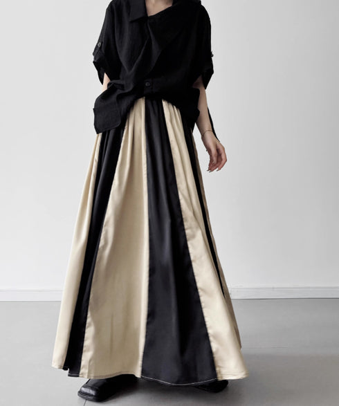 Glossy Block Maxi Skirt