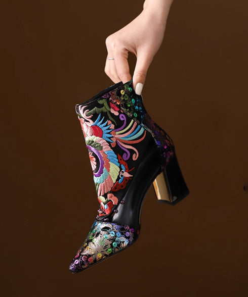 Ornate Sequin Tapestry Heels