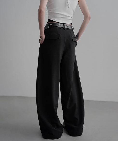 Front Tucked Wide Pants