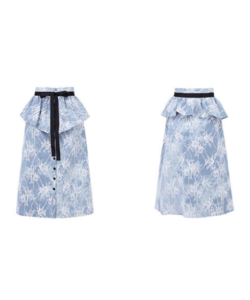 Layered Panel Check Wrap Skirt