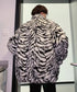 Snow Tiger Pattern Fur Coat