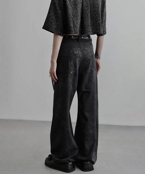 Marbled Wide Cargo Pants