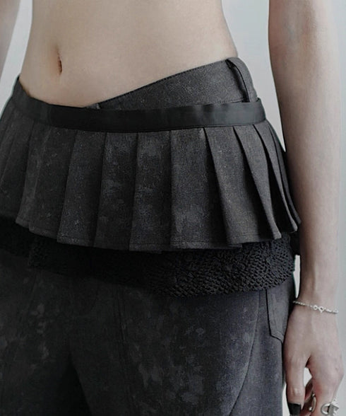 Pleated Belted Waist Piece