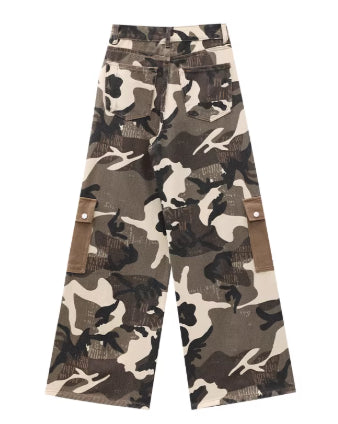 Camouflage Docking Wide Cargo Pants
