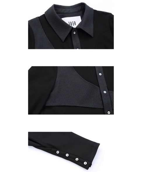 Ribbon Patchwork Faux Leather Jacket