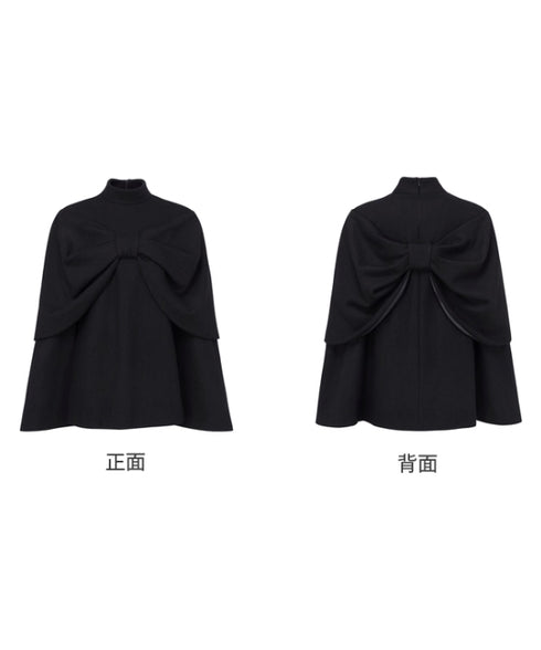 Bow Cape Wool Blend Top