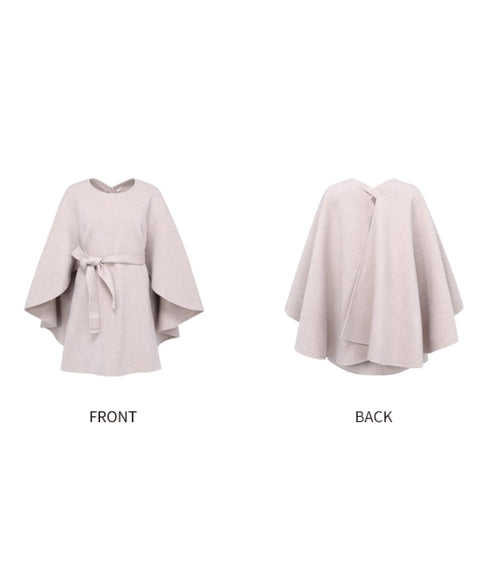Drape Cape Belted Coat