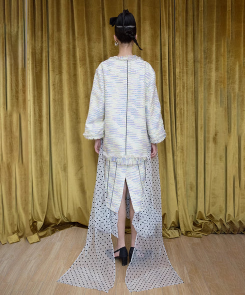Dot Organza Raw Edge Jacket