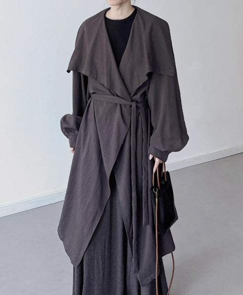 Drape Wrapped Long Coat