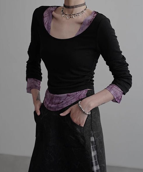 Tie-dye Layered Top