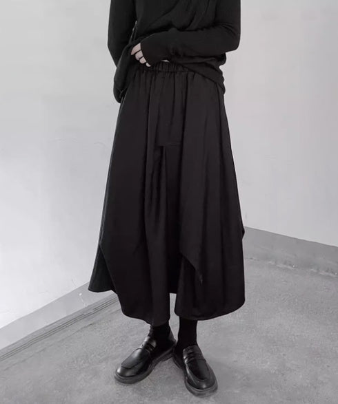 Layered Draped Midi Skirt