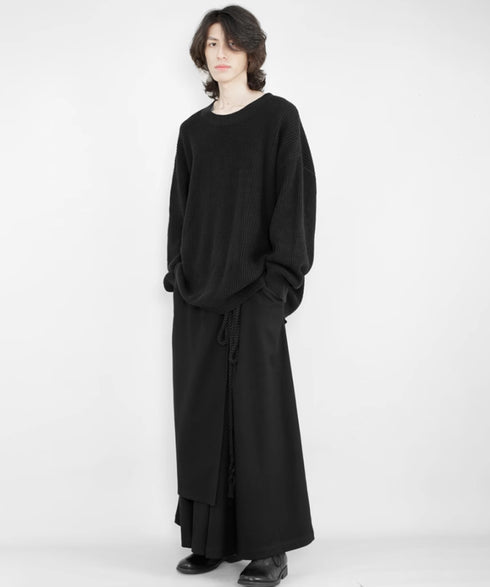 Layered Irregular Wide Pants