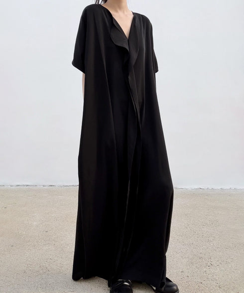 Cascade Drape Long Dress