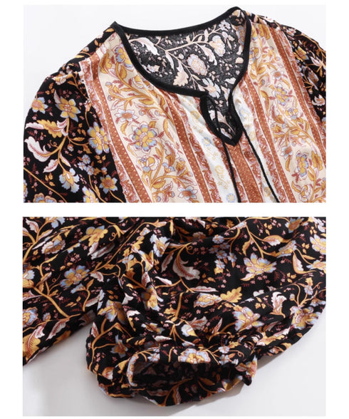 Floral Stripe Lace Dress