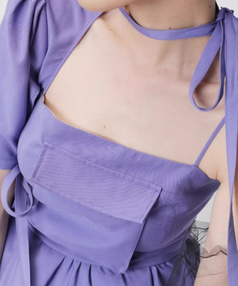 Asym Shoulder Pocket Dress