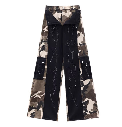 Camouflage Docking Wide Cargo Pants