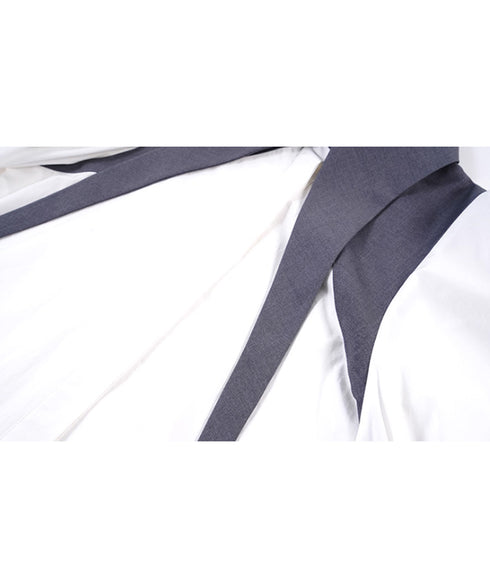 Layered Collar Puff Sleeve Blouse