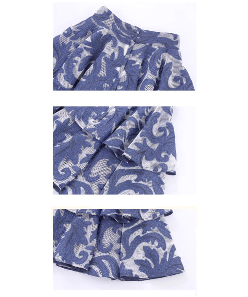 Vintage Jacquard Tiered Skirt