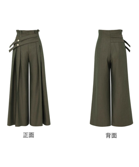 High Waist Pleated Wide Pants