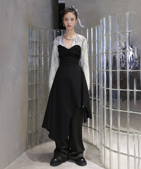 Vertical Pleated Tube Top Dress