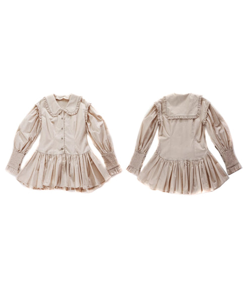 Frill Collar Flare Blouse