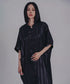 Stand Collar Silky Drape Dress
