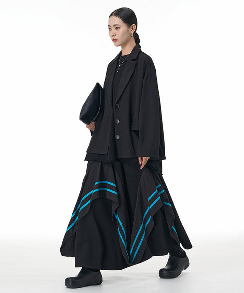Tape Line Draped Volume Skirt