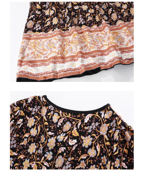 Floral Stripe Lace Dress