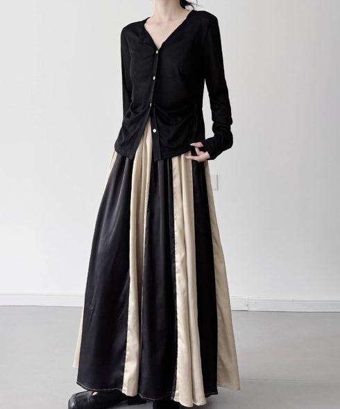 Glossy Block Maxi Skirt