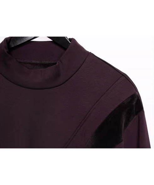 Geometric Contrast Color Top