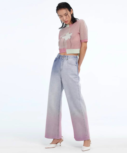 Gradient Fade Wide Denim