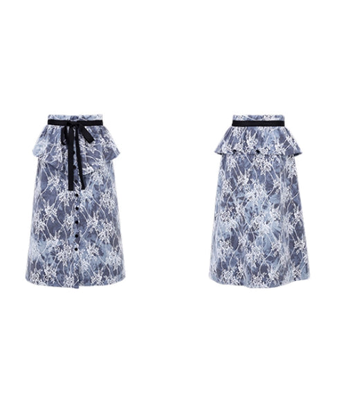 Layered Panel Check Wrap Skirt