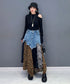 Patchwork Denim Skirt