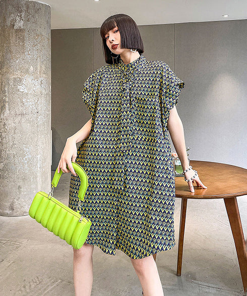 Power Shoulder Tie Dress