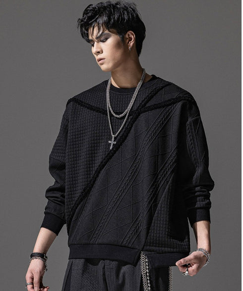 Textured Panel Mix Knit