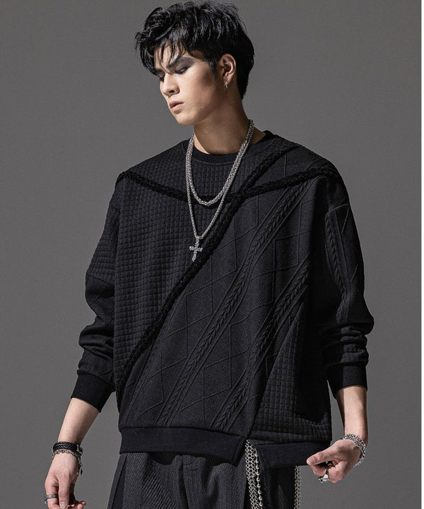 Textured Panel Mix Knit