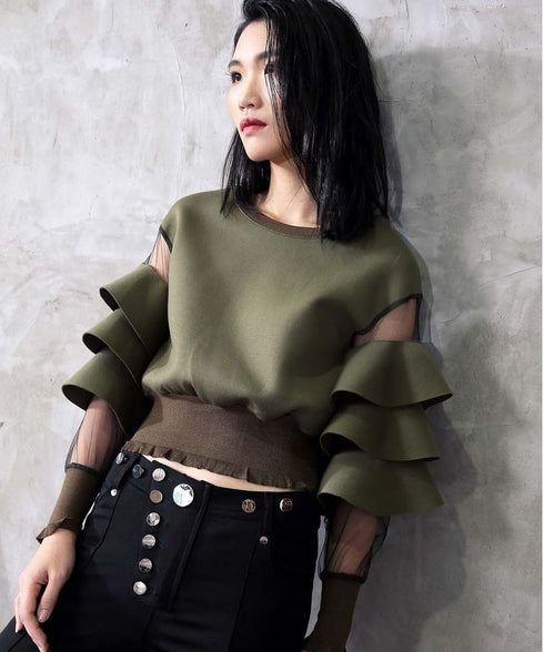 Mesh Sleeve Top