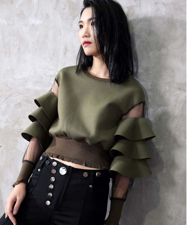 Mesh Sleeve Top