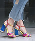 Flare Heel Studded Sandals