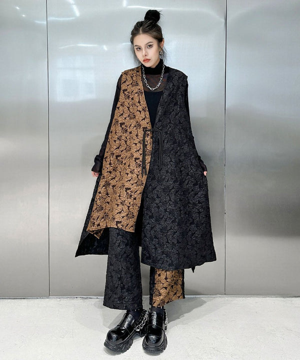 Ripple-fabric Vest&Pants Co-ord